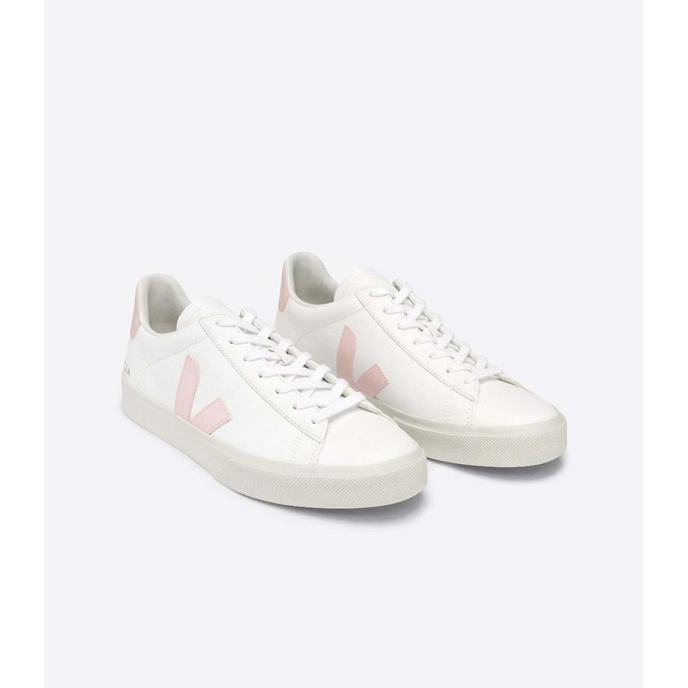 Veja CAMPO CHROMEFREE Women's Low Tops Sneakers White/Pink | NZ 463KOR